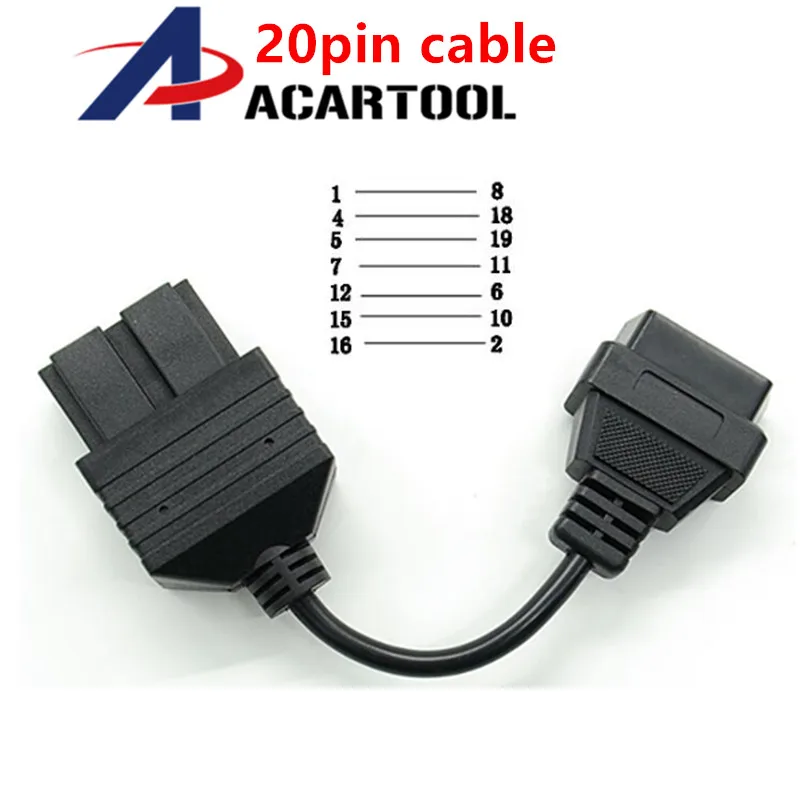 Для Kia 20 PIN до 16 OBD1 к OBD2 Соединительный кабель для 20PIN автомобильный