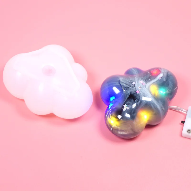 3D Cloud Shape Candle Silicone Mold Chocolate Mousse Fondant Ice Cube Pudding Candy Baking Mould Soap Scented Candle Mold Decor