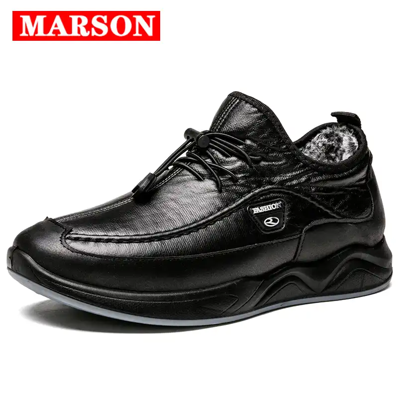 男性靴カジュアル革防水雪のブーツお父さん靴冬暖かい靴ファッションオムchaussures冬のブーツソフト靴 Work Safety Boots Aliexpress