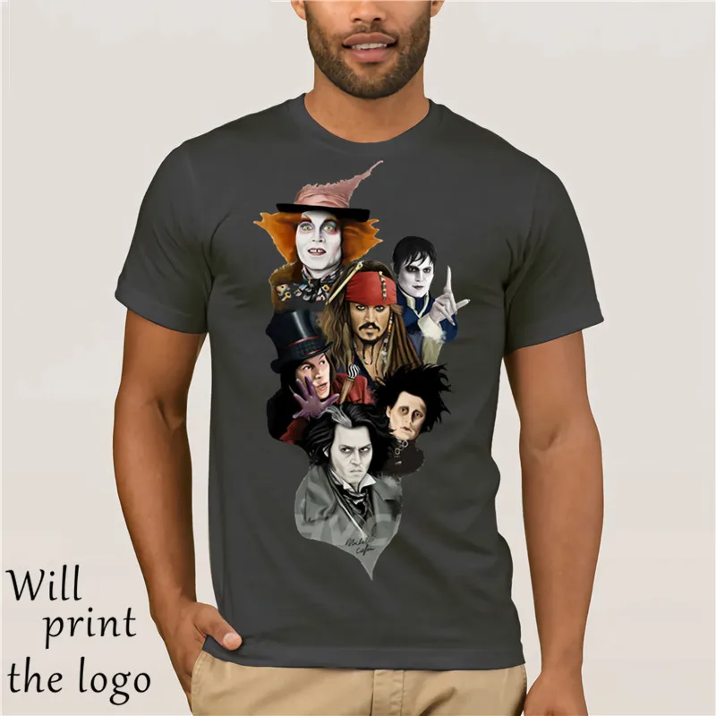 Суини Тодд, Эдвард сissorhands, Вилли Вонка, Джек Воробей, Барнабас Коллинз, Madhatter. Рубашки для мальчиков - Цвет: charcoal gray