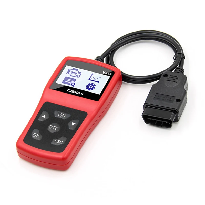 V319 Автомобильный сканер инструмент EOBD OBD2 многоязычный диагностический двигатель код ошибки считыватель