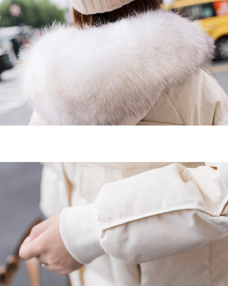 Winter Women Parkas Down Coat Jacket 80% Duck Down Raccoon Fur Hoody Lady Winter Outerwear Coats LF9134