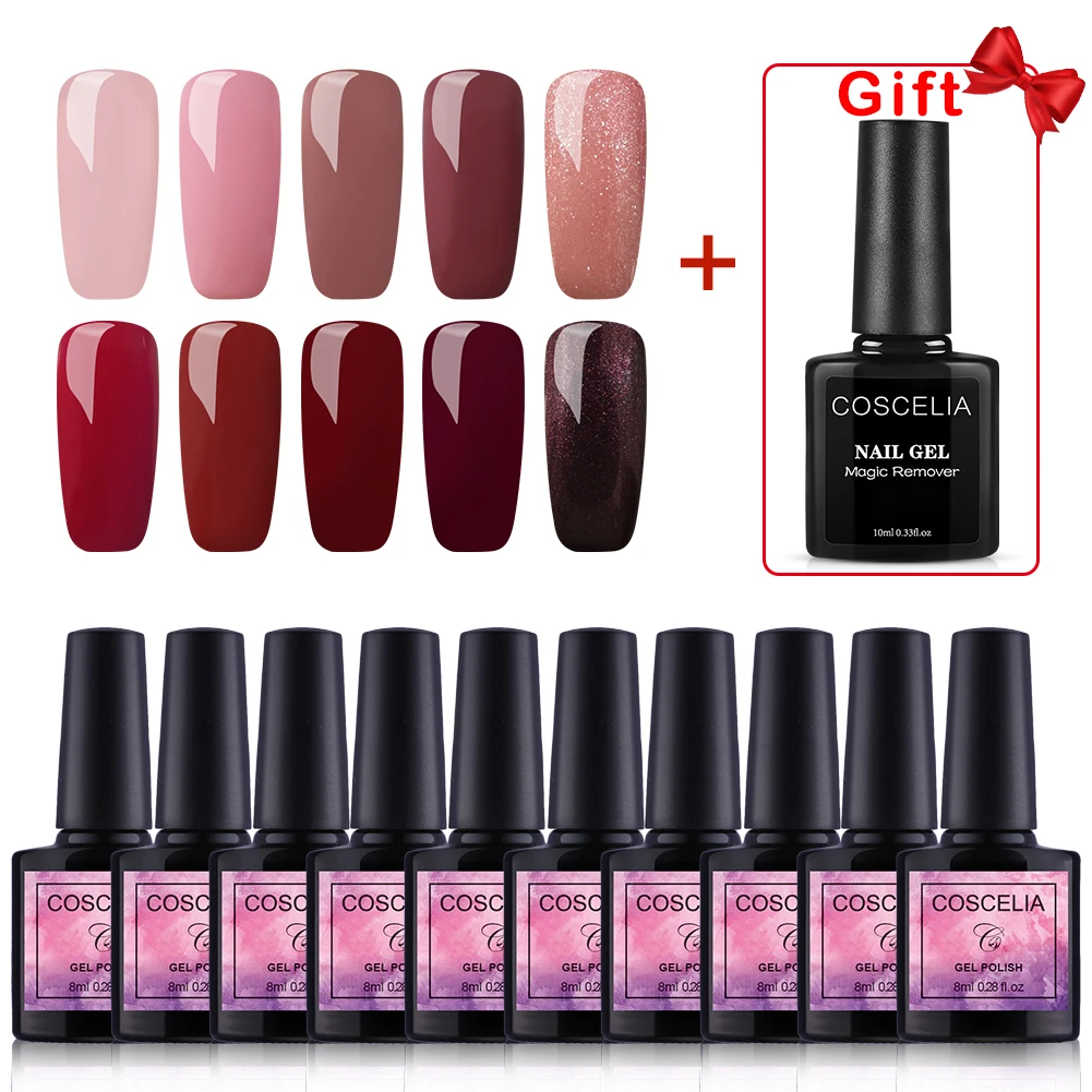 Gel Polish Kit 7 COSCELIA набор гель-лаков для ногтей Набор для ногтей Гель-лак для маникюра Набор для ногтей все для маникюра Набор для ногтей - Цвет: Gel Polish Kit 7