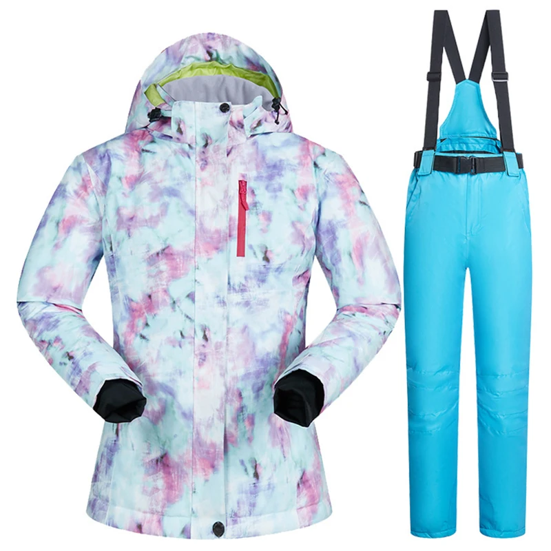 

2020 Warm Women Skiing Set Outdoor Sport Woman Snowboarding Suits Hoodie Jacket Overalls Female Outfit Clothes Ladies Snowsuits