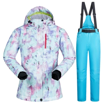 

2020 Warm Women Skiing Set Outdoor Sport Woman Snowboarding Suits Hoodie Jacket Overalls Female Outfit Clothes Ladies Snowsuits