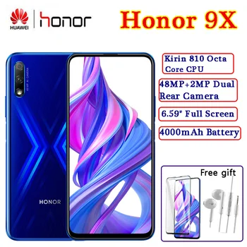 

Huawei Honor 9X Smartphone 48MP 6.59 ''Full Screen with Google Play 4000mAh Kirin 810 Flagship Chip Smart Phone Cell Phone