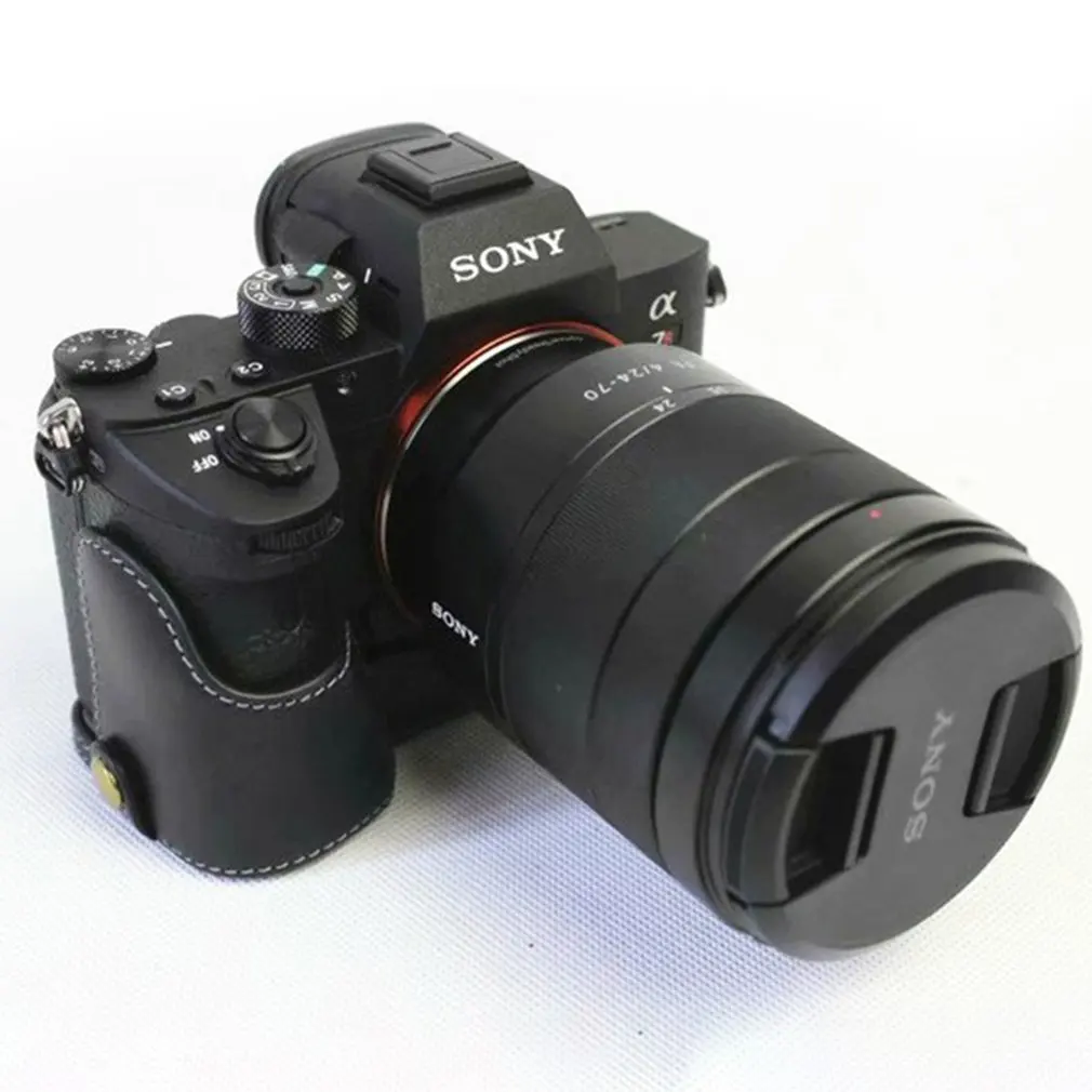 Сумка для камеры из искусственной кожи, чехол для камеры sony Ilce9 A9 A7Iii A7Riii, прочный портативный чехол на половину, чехол на дно