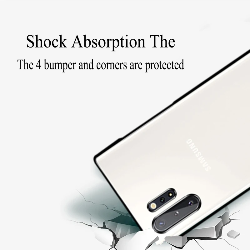 Чехол для samsung Note 10 plus, Прозрачный Прочный чехол для ПК, прозрачный чехол для samsung Galaxy Note 10 plus 5G Note10 Pro, чехол для задней панели