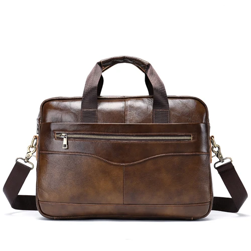 Genuine Leather Messenger Bag Men Shoulder Bag Casual Male Man Briefcases Laptop Men's Crossbody Bags For Men 1118 - Цвет: 1118R4light coffee