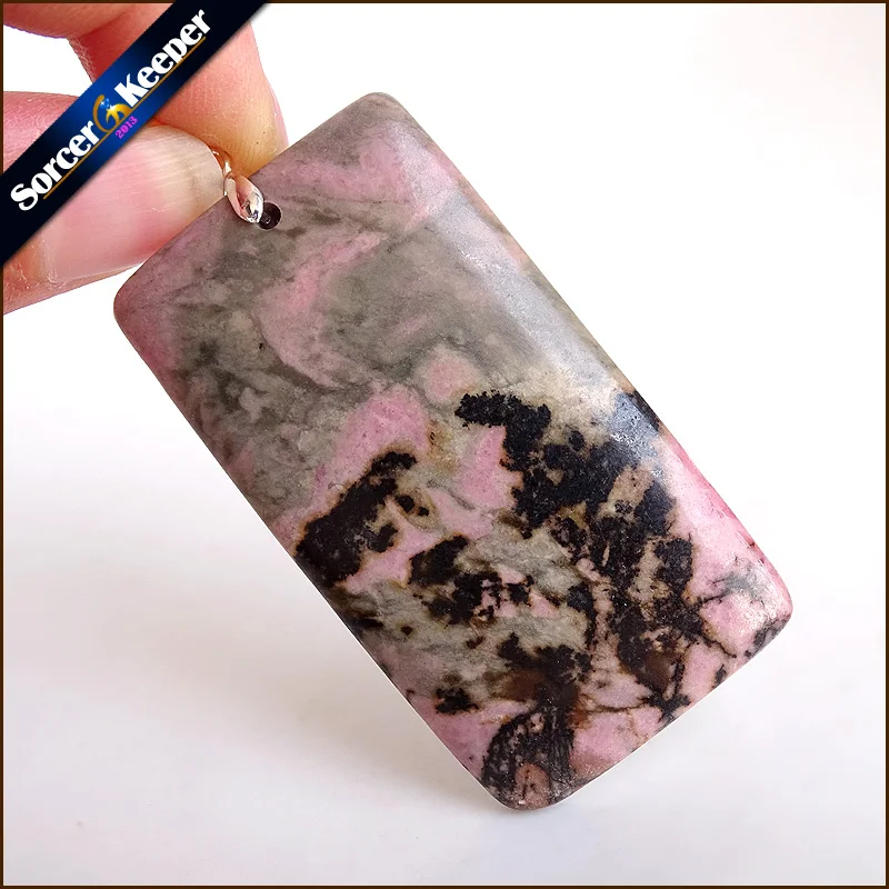 Natural Stone Real Rhodonite Stone Bijoux Vintage Diy Beads Pendant Costume Jewellery Women's Charm Necklace with Gift Box ZS455