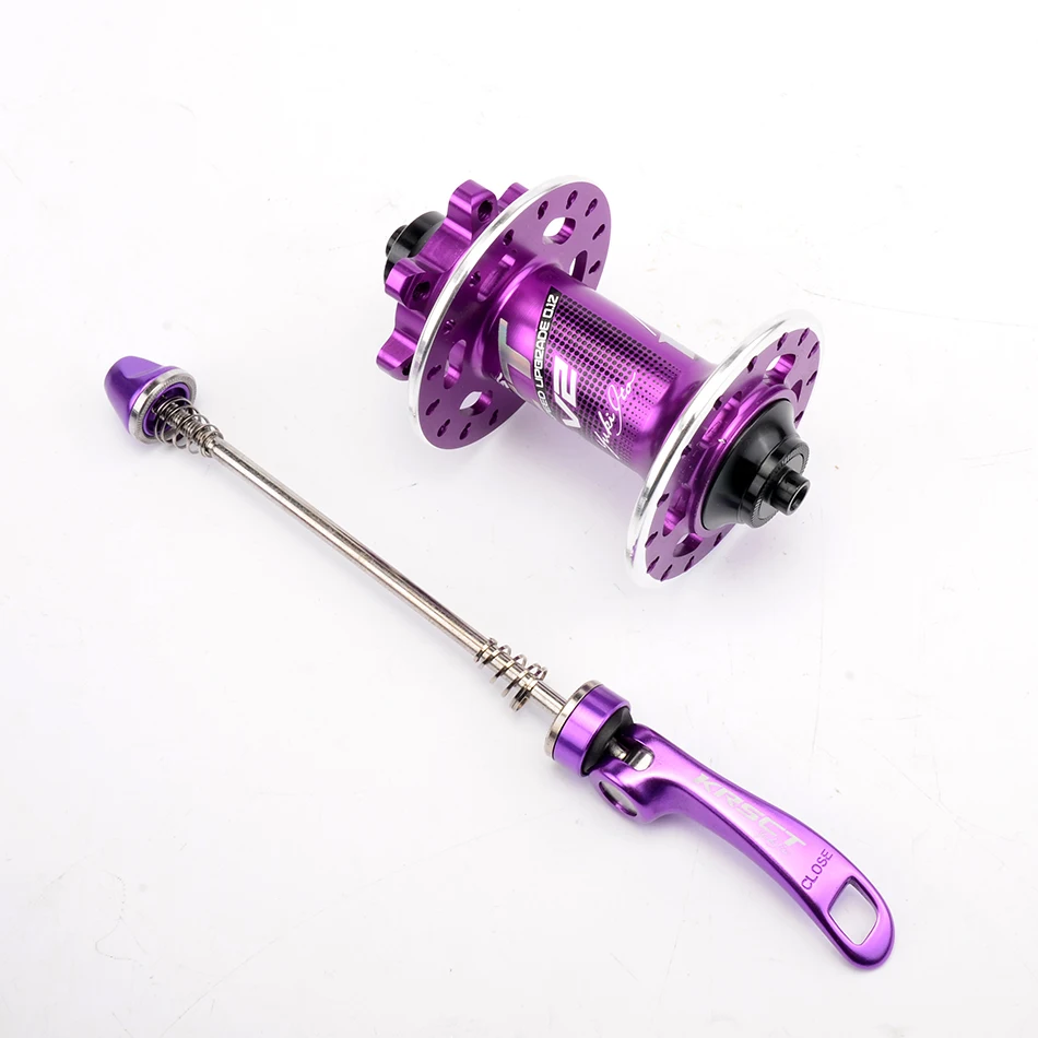 front purple 100X9 KRSCT Vorne Hinten Hub 32 велосипедная втулка QR Thru Achse 5 Lager 6 Verriegelungen 72 Klicks AM FR MTB горный велосипед Ultraleicht 465g - Цвет: front purple 100X9