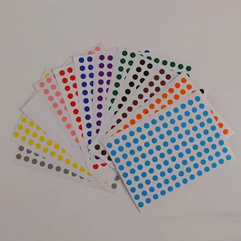 

12pcs/set 6mm DIY Stickers Colorful Writing Round Sticker Dot Blank Self-adhesive Circle Paper Tag