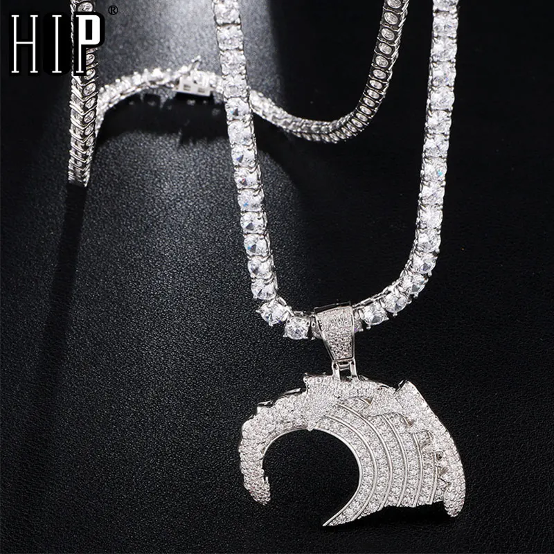 Hip Hop Bling Cz Iced Out Wave Shape 