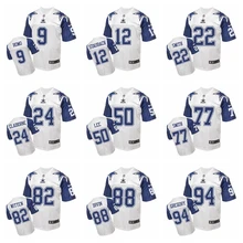 Stitiched, Dallas s, Tony Romo, Emmitt Smith, Sean Lee, Jason Witten, Dez Bryant, Ezekiel Elliott, Elite retro, blue Jersey