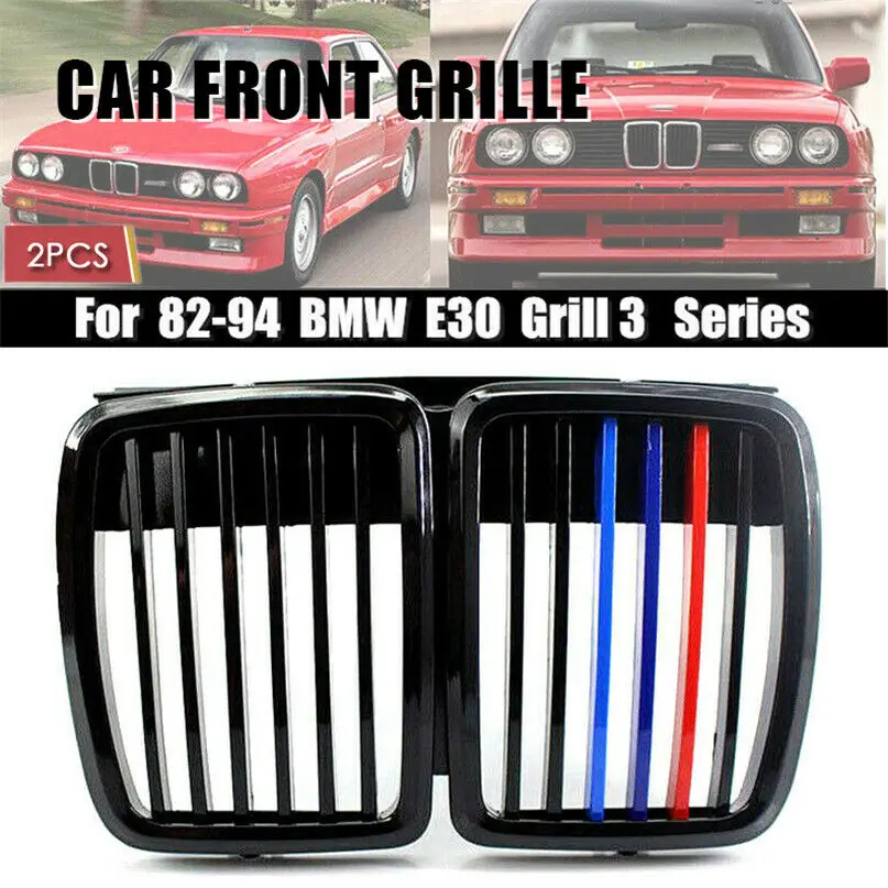 1 Pair Front Hood Kidney Grille M3 Stylish For BMW E30 Grill 3 Serie 1982-1994