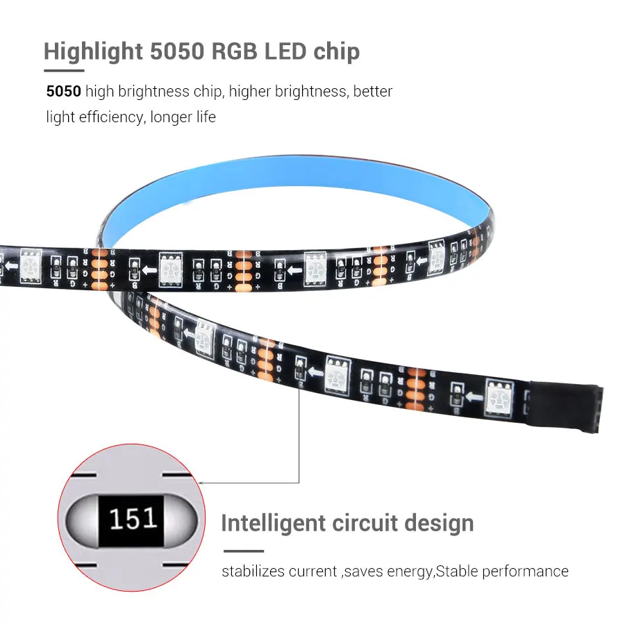 50 см RGB настенный светильник водонепроницаемый патч 50505 в диод гибкий карбоновый