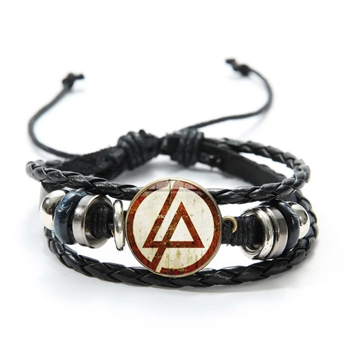 Style 9 SONGDA классическая рок-группа Linkin Park кожаный браслет Честер Беннингтон арт Круглое Стеклянное изображение браслет из деревянных бусин панк-браслет - Окраска металла: Style 9