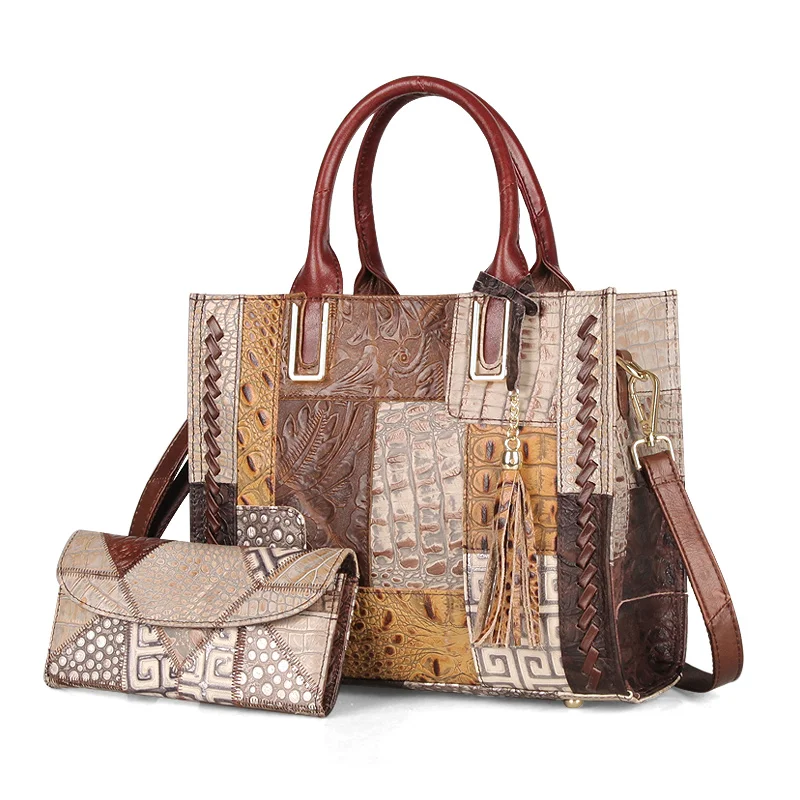 Cobbler legend Genuine Leather Women Shoulder Messenger Crossbody Handbags 2 Set