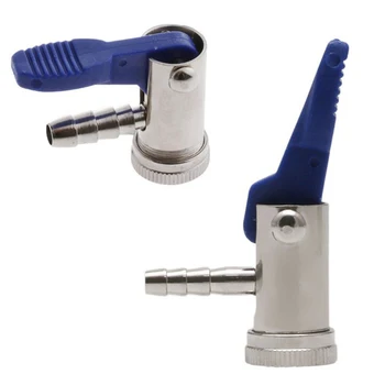 

Equipment Inflator Valve Connector Chrome +Blue Bicycles Replacement 1pc
