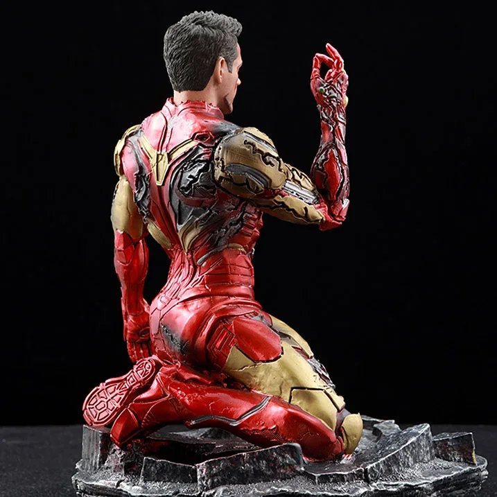 Marvel Avengers Ironman MK85 Tony Stark Snap Fingers Statue Action