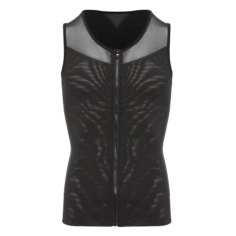 Men Shaper Corset For Man Slimming Waist Trimmer Zipper Body Shapers Control Belly Tops Abdominal Vest Waist Trainer Tummy