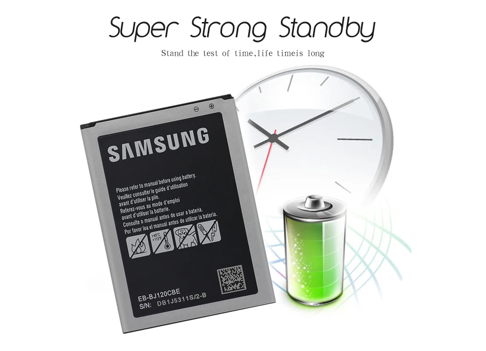 Оригинальная батарея samsung EB-BJ120CBU EB-BJ120CBE для samsung Galaxy J1 версия J120 J120F J120A J120H J120T J120DS 2050 мА-ч