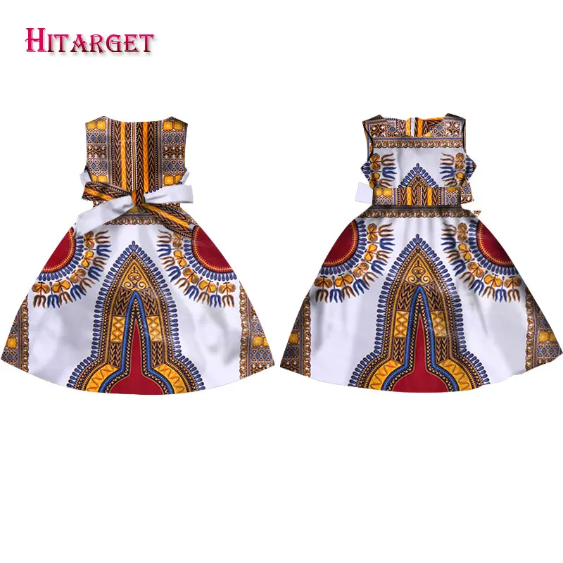 Модные африканские платья для девочек; Vestidos Kanga; одежда с принтом Дашики в африканском стиле; платье трапециевидной формы без рукавов; Java; WYT57 - Цвет: 15