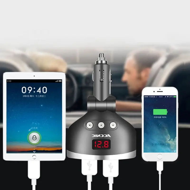 Автомобильный адаптер для зарядного адаптера Dual USB штекер 3 синий светодиодный светильник данные кабели, легко носить с собой подходит для детей возрастом от 12V 24V 120W авто аксессуары