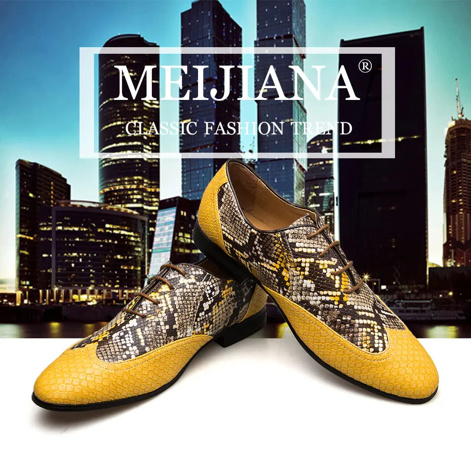 MEIJIANA/Туфли-оксфорды; свадебные модельные туфли; мужские лоферы; Весенняя мужская обувь на плоской подошве; цвет желтый; свадебные лоферы из натуральной кожи
