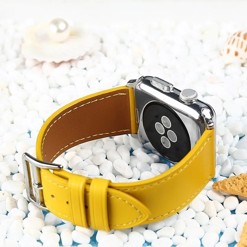 Высококачественная воловья кожа Замена для apple watch полосы 42 мм серии 4 3 2 1 Аксессуары для iwatch 38 мм браслет ремешок 44 мм запястье 40 мм