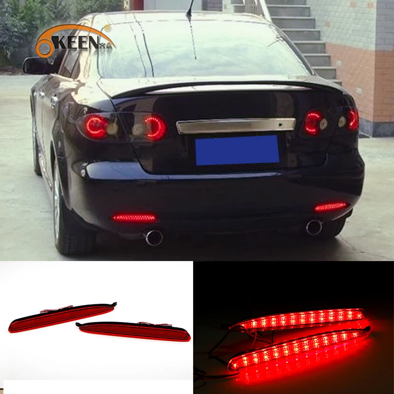 Красные противотуманные задние фонари для Mazda 6 2003-2008 автомобильные аксессуары светодиодный задний бампер отражатели огни ночные огни стоп Предупреждение льная лампа