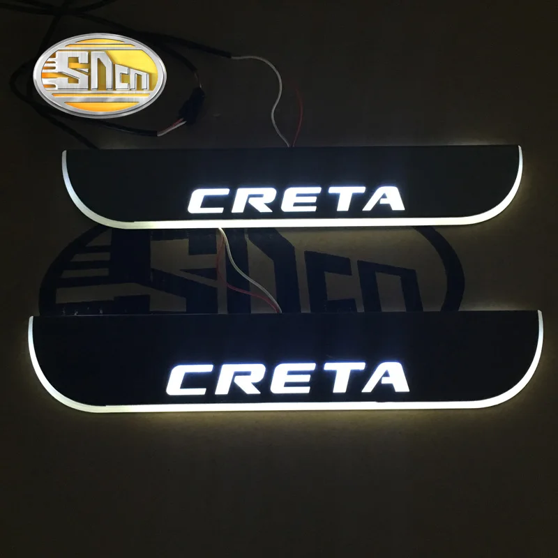 Автомобильный светодиодный дверной порог для hyundai Creta IX25 ультратонкий акриловый Динамический светодиодный светильник