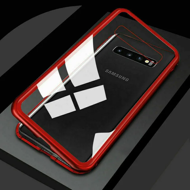 Red Магнитная Адсорбция металлический чехол для samsung Galaxy S10E S8 S9 S10 плюс S7 край A7 A8 A9 J4 J6 плюс Note 8 9 M20 M10 A30 A50 - Цвет: Red