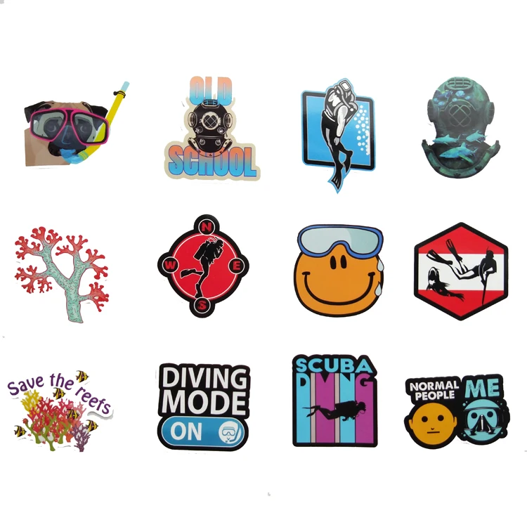 61 шт. ПВХ забавная труба наклейка с дайвером чемодан для скейтборда ноутбука