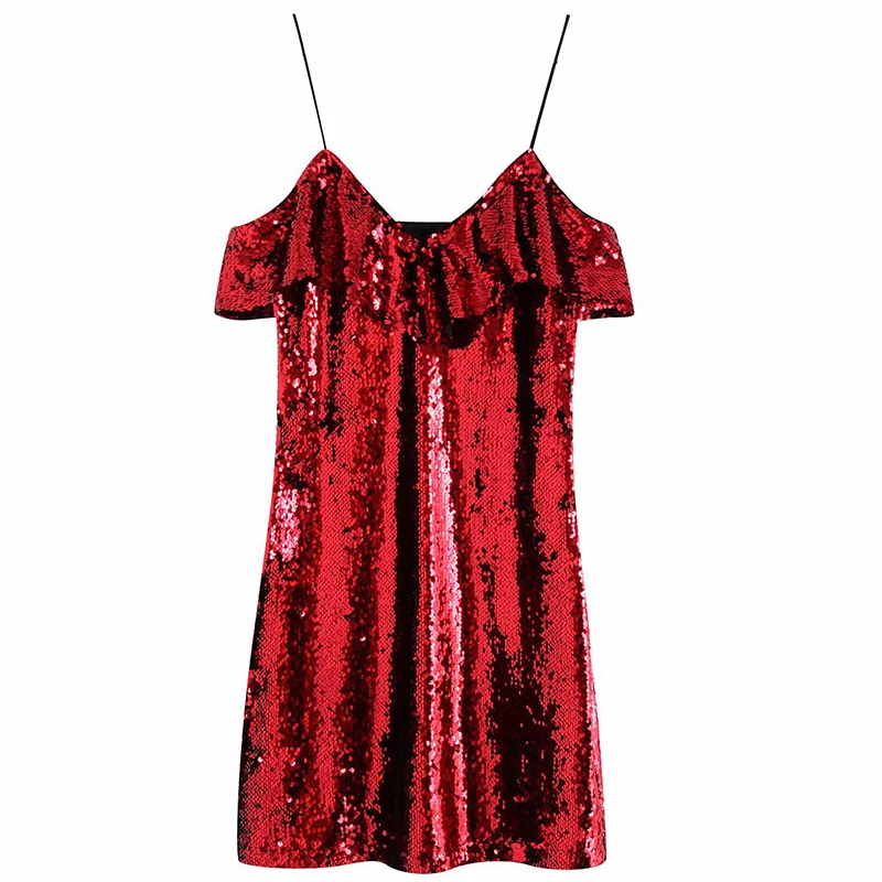 ZA модное женское платье с кисточками и блестками, вечерние платья, темпераментные платья с круглым вырезом и коротким рукавом - Цвет: 3