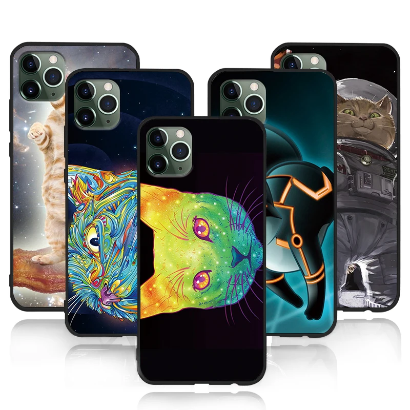 Художественный чехол для телефона с кошками iPhone 11 Pro Max X XS XR 8 7 6 5 s Plus силиконовый
