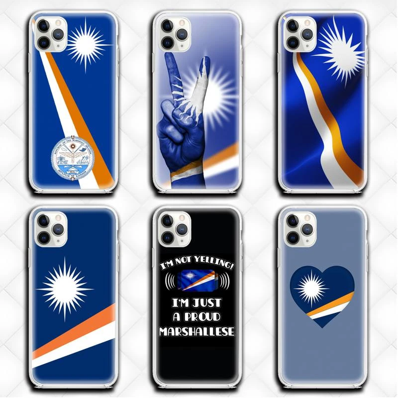 Marshall Island National Flag Coat Of Arms Phone Case Clear for iphone 12 11 Pro max mini XS 8 7 6 6S Plus X 5S SE 2020 XR cover iphone 7 cover