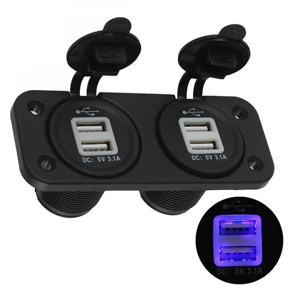 5V 3.1A Универсальный водонепроницаемый светящийся светодиодный 4 usb порта для