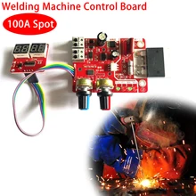 

100A Spot Welding Time and Current Controller Digital Display Spot Welding Machine Control Panel Board Module Red Welders