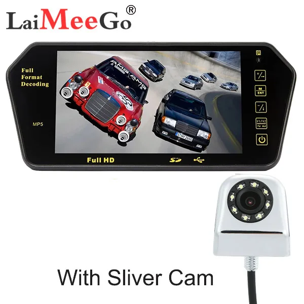 With Sliver Cam 7 дюймов bluetooth на тонкопленочных транзисторах на тонкоплёночных транзисторах ЖК-дисплей Цвет зеркальный монитор Viedo MP5 плеер для автомобиля Авто мониторы заднего вида резервного копирования заднего хода транспортного средства Камера - Цвет: With Sliver Cam