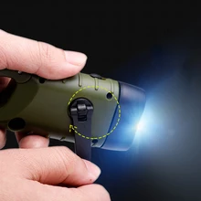 Hand Crank Generator Solar Flashlight LED Outdoor Camping Small Torch With Backpack Keychain Mountaineering Camping