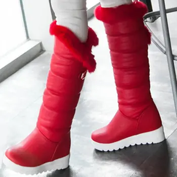 

On Sale Big Size 42 Leisure Comfortable Skidproof Rubber Sole Waterproof Material Cold Winter Warm Fur Snow Boots Shoes Women