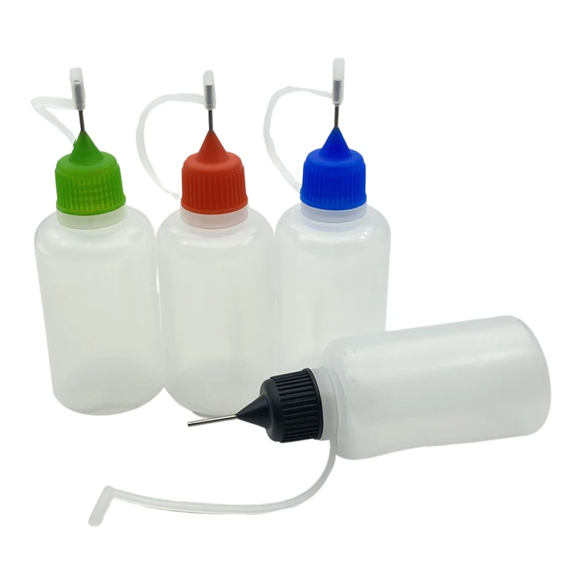 2pcs PE 30ml Refillable Plastic Dropper Bottle With Metal Needle Cover essential oil bottles e liquid bottle | Красота и здоровье