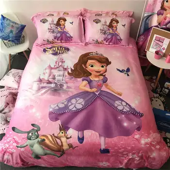 

Disney Sofia Princess Quilt Duvet Covers Twin Size Bedding Set for Girl's Bedroom Decor Single Bed Linen Comforter 3D Pink Color