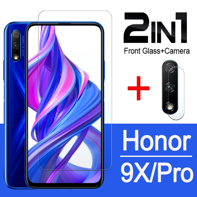 

honor 9x protective glass 9 x pro for huawei honor9x 9xpro honer x9 Screen Protector With Camera Lens film Tempered Glas 2in1