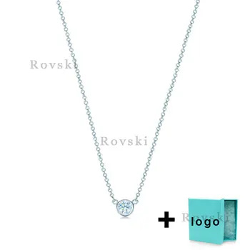 

XL TFX Rllen popular sterling silver inlaid gemstone necklace is suitable for women's party jewelry wholesale free shipping.