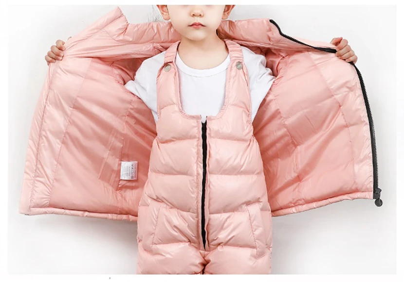 Зимняя куртка для русской зимы для девочек; пальто для мальчиков; Верхняя одежда; теплая детская одежда на утином пуху для мальчиков;-30 ℃