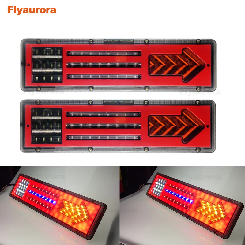 

2X New Waterproof IP67 Car LED Tail Light Rear Lamps Pair Boat Trailer Rear Parts for Truck Lorry Bus Van Pickup Signal Lighting