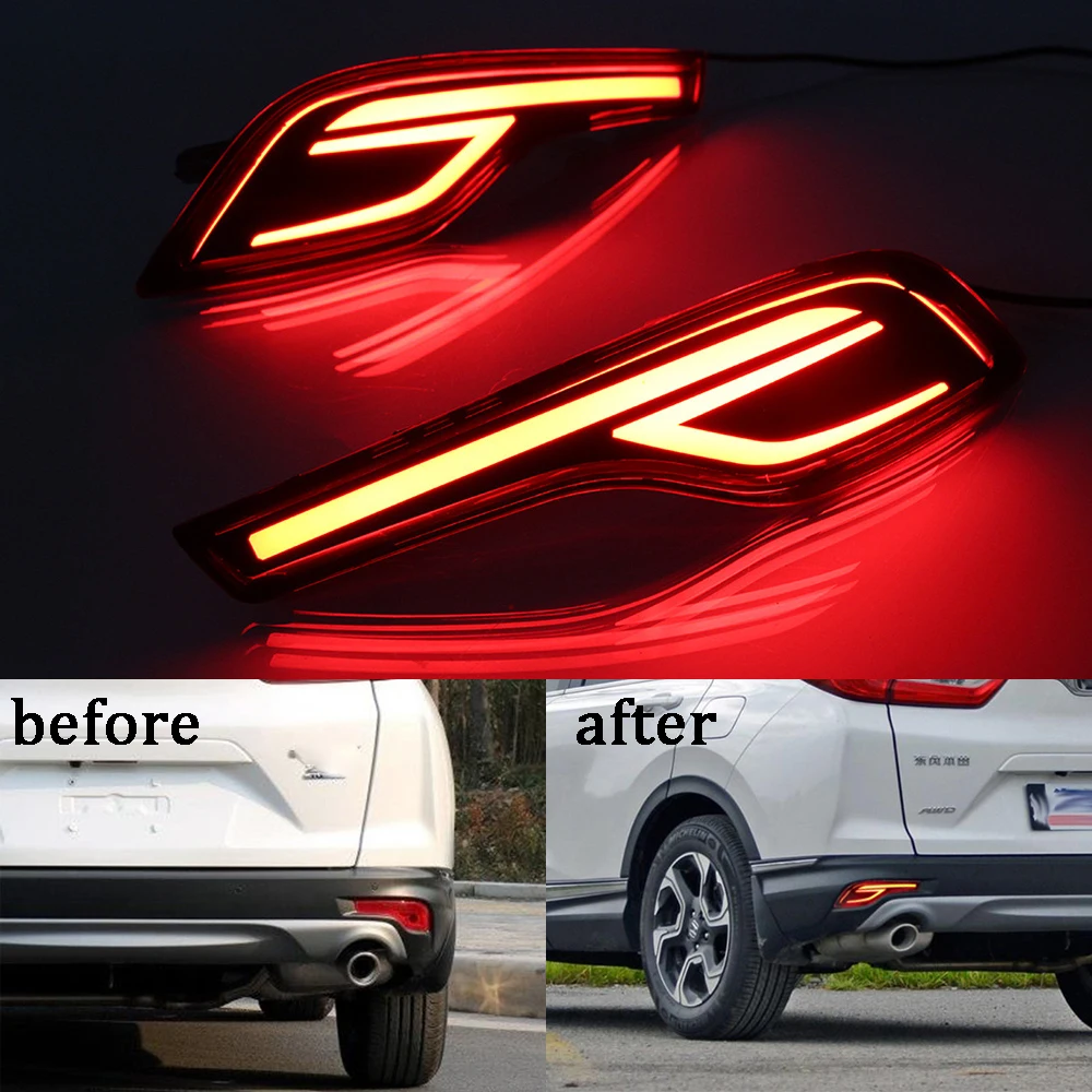 

For Rear Brake Light for Honda CRV 2017 2018 Car-Styling LED DRL Daytime Running Light Rear Tail Light Rear Bumper Light DC 12V