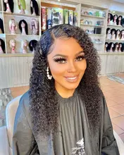 Rebecca Deep Wave-peluca Frontal de encaje 360, pelucas de cabello humano brasileño prearrancado, rizado profundo, 30 pulgadas